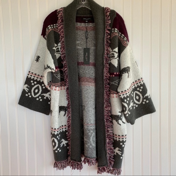 Romeo & Juliet Couture Sweaters - Romeo & Juliet Couture fringed cardigan SIZE S/M